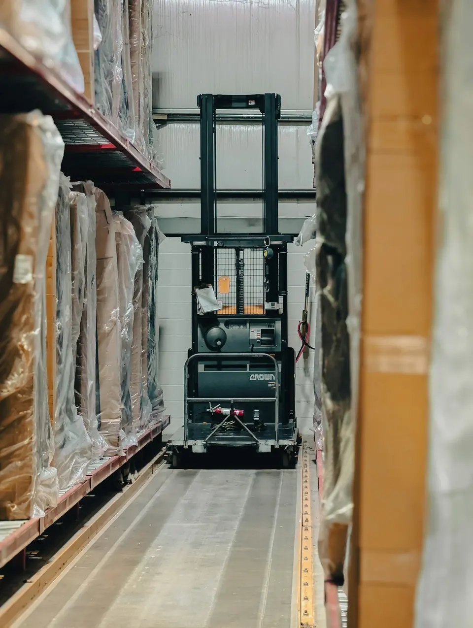 Freight stored in a warehouse